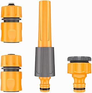 HOMOZE Hose Connector Plastic Garden Hose Fitting Set, 1x spray nozzle, 1x Hose End connector,1x Waterstop Connector,1x Two-in-one Adapter(4/3,1/2 Fittings) for Garden Hose & Faucet Connections.