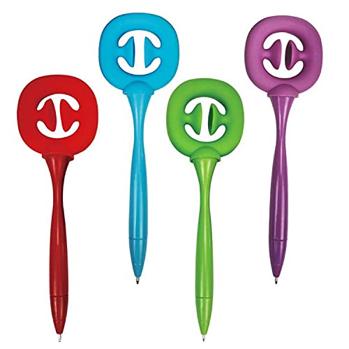 NC NC Anxiety pen 4 pack, snapper Fidget pen, Pen with Snapper fidget,Polly Jolly fancy pen, squeeze pen, Novelty Pen, RedBlueGreenPurple, 18x20.5cm