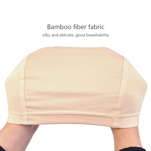 YTBYT 2 Pcs Wig Caps Bamboo Fiber Wig Cap Elastic Breathable Wigs Grip Cap Wig Liner Cap (Beige)