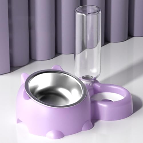 Gamelle pour chat inclinée double avec réservoir d'eau automatique - 4