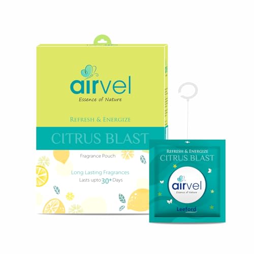 Image of Airvel Citrus Blast Fragrance Pouch 6 Pcs (10g each) | Bathroom Freshener | Toilet Freshener | Air Freshener for Bathroom and Toilet | Non-Toxic, Safe | Long-Lasting Freshness Up to 30 Days