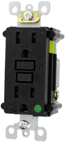 Leviton 7599-HGE 15-Amp 125-Volt Hospital Grade SmartLock Pro GFCI Duplex Receptacle, Black