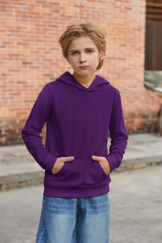 Image of Arshiner Boys Basic Hoodies Unisex Kids Soft Pullover Hooded Sweatshirt