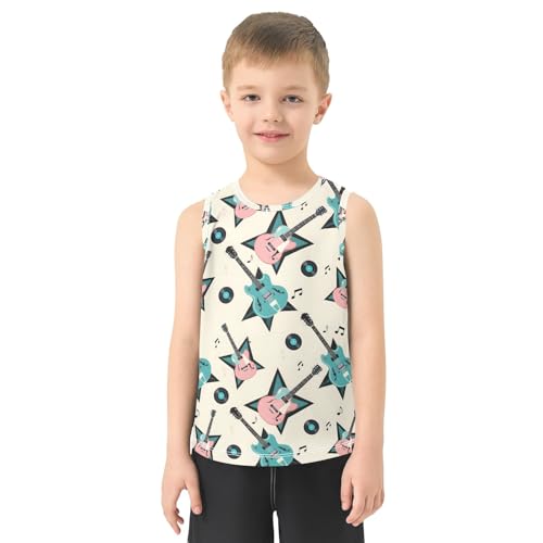 Boys' Tank Top Shirt Electric Guitar Pattern Sleeveless T-Shirts2