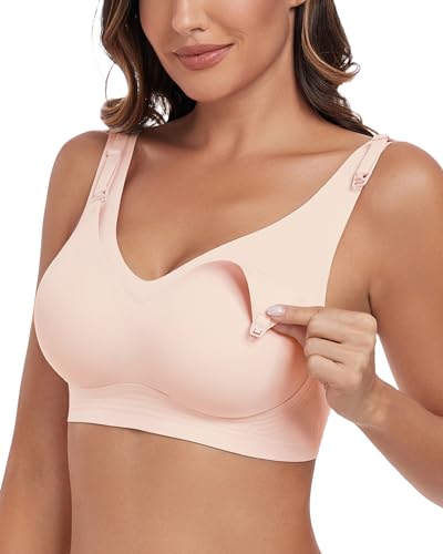 Image of As Fairy Nursing Bras for Breastfeeding Wireless Maternity Bra Soft Support Pregnancy Sleep Bra for Women