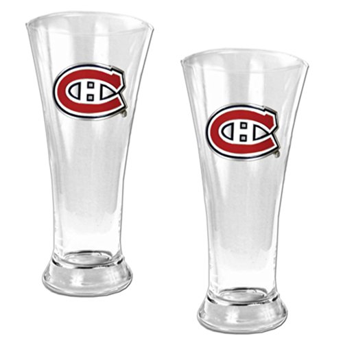 NHL Montreal Canadiens Two Piece 19-Ounce Pilsner Glass Set - Primary Logo