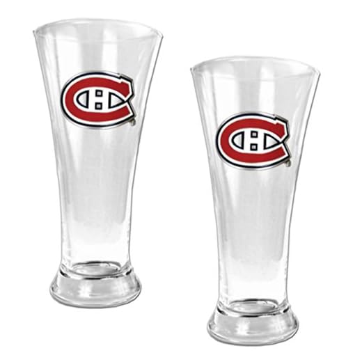 NHL Montreal Canadiens Two Piece 19-Ounce Pilsner Glass Set - Primary Logo