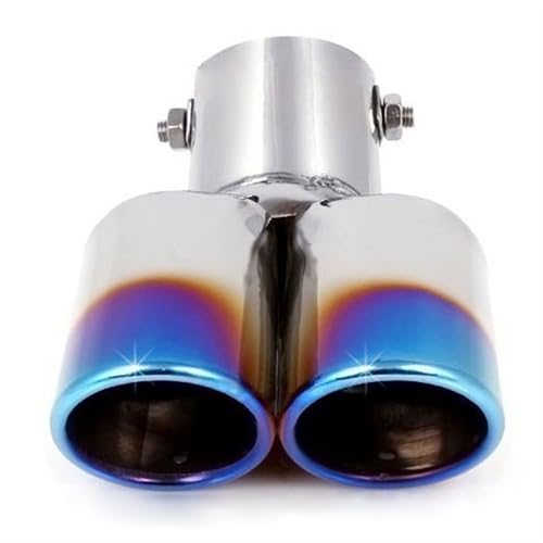 Bec d'échappement acier inoxydable universel bleu grillé pour tuning auto - 3