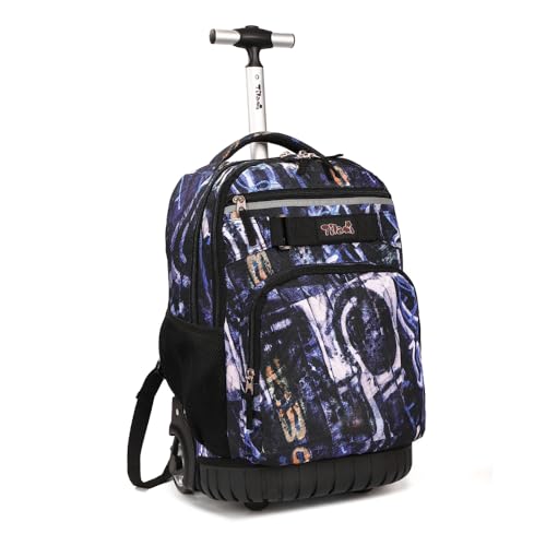 Image of Tilami Rolling Backpack 18 inch Wheeled Backpack School College Student Travel Trip Boys and Girls