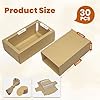 Corsiampoo 30 Pack Kraft Paper Cardboard Boxes With Clear Window, External Size 6.5 X 6.5 X 2 Inches, Gift Boxes With Blank Tags,Jute String And Raffia, Great For Jewelry, Candy, Cookie&Party