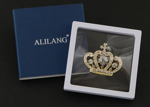 Image of Alilang Amethyst Purple Multi-Colored Crystal Rhinestone Royal Princess Queen Crown Brooch Pin