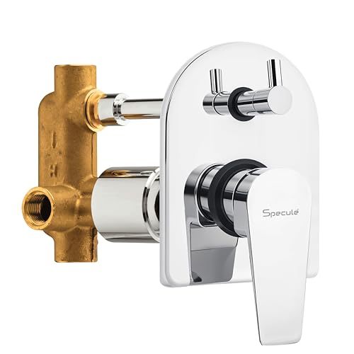 Image of Brass, Concealed Body High Flow Diverter With Exposed Part Kit | Bathroom Shower System | Bathroom Mixer | Chrome Finish (Aria)