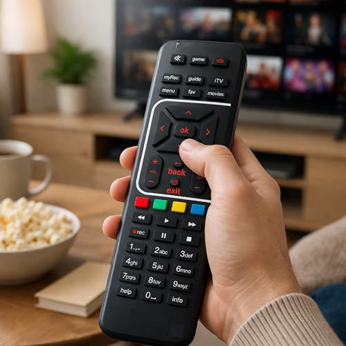 Image of Original Remote Control Compatible with Airtel Digital Dish TV DTH | SD & HD Recording | Setup Box Remote, Shining Black | 1 Piece