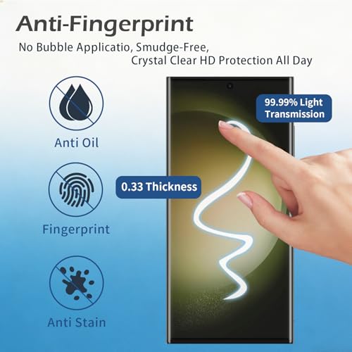 3 Pack Tempered Glass Screen Protector for Samsung Galaxy S23 Ultra by MSTSKTWO - Used condition - Image 2