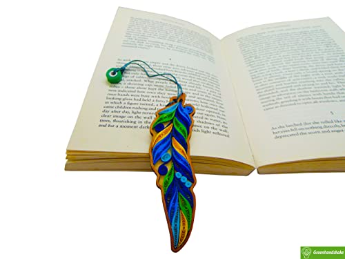 Beautiful Quilled Ornament Doubling As A Bookmark Collection, Thick And Stylish! Great Gifts For Friends, Family, Mothers Day, Christmas, Valentine, Teachers, Students (Artistic Feather) #TOP3