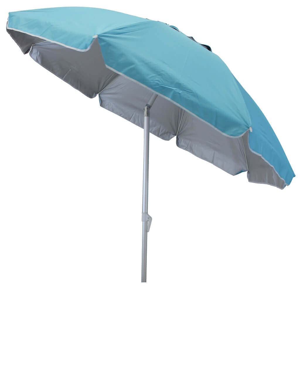 Sombrilla de playa redonda de 180 cm con poste de aluminio, lona de poliéster y varillas de fibra de vidrio Casual