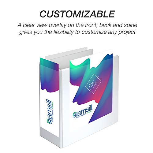 Image of Samsill Durable 5 inch 3 Ring Binder, Locking D Ring 100% Recycled Chipboard, White, Pallet of 192 Binders in 32 Cartons