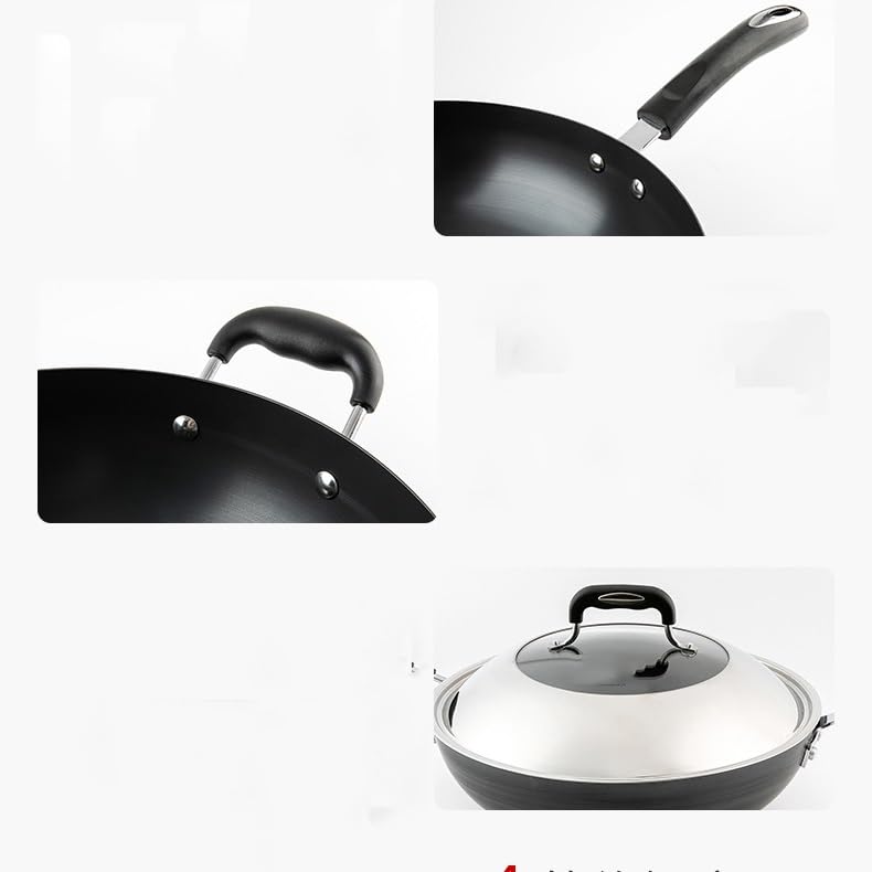 Wok con base plana, tradicional chino, 32 cm miniatura 6