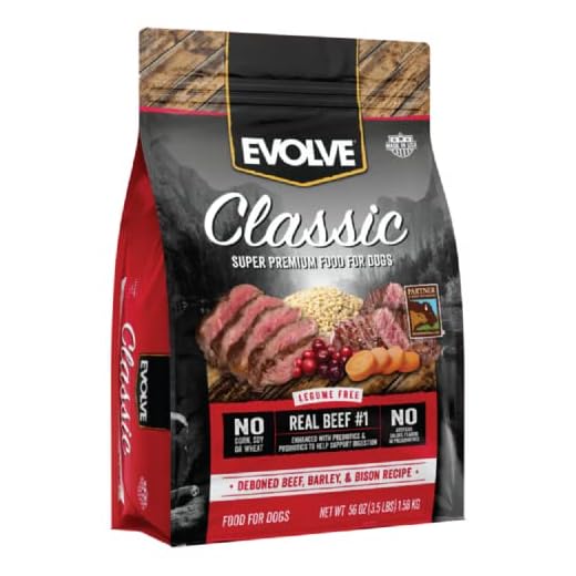 Evolve Pet Food Classics Deboned Beef, Barley and Bison Recipe Dog Food, 3.5-pounds