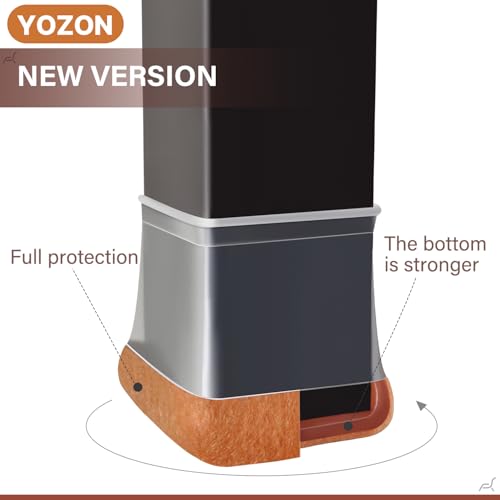Image of Chair Leg Floor Protectors Square Chair Leg Protectors for Hardwood Floors Silicone Caps Felt Strengthen Bottom Protection Non Slip Reduce Noise 32 Pack Clear Square L Fit:1-1 /8 inch ~ 1-9 /16 inch (27~40mm) | Square Chair Leg Protectors for Hardwood Floors Anti-Scratch Reduce Noise 32 Pack Clear Square Fit:1-1 /8 inch to 1-9 /16 inch(27-40mm)