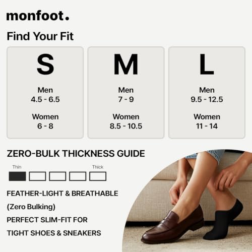 Image of MONFOOT Men's /Women's 10-20 Pairs Thin Cotton Low Cut Ankle Socks, Multipack