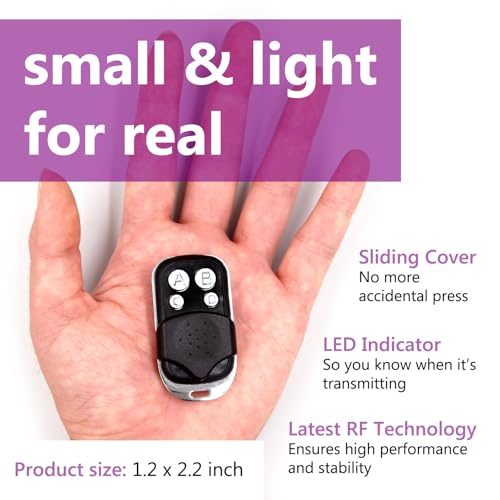 Solidremote-371LM-373LM-971LM-973LM-for-LiftMaster-Chamberlain-Craftsman-Keychain-Garage-Door-Opener-Remote-Purple-RedOrange-Learn-Button