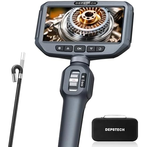 DEPSTECH 5" Articulating Borescope,1080P Inspection Camera with Light 5FT