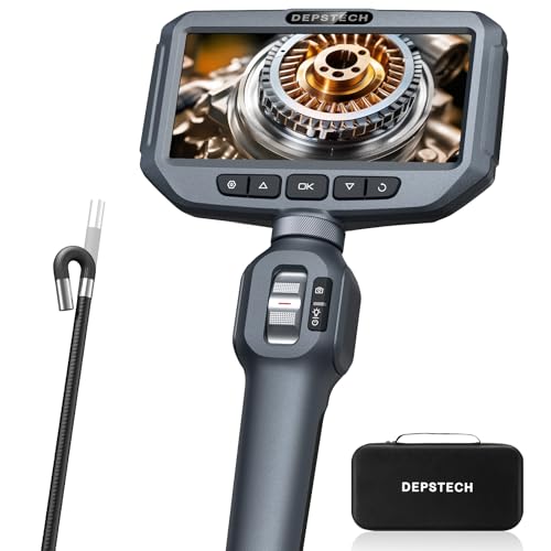Two-Way Articulating Borescope Camera with Light, DEPSTECH Industrial Endoscope with Articulated Probe, Flexible Mechanic Snake Inspection Camera for Wall Automotive Engine Inspect-5FT