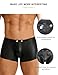 comeondear Men's Lingerie Boxer Shorts Underwear with Bulge Pouch Briefs Sexy Shorts Low Rise Trunks Black