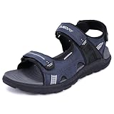 Queday Mens Hiking Sandals With Arch Support Sport Recovery BLUE Athletic Walking Sandals For Man Outdoor Summer Casual Thick Cushion Beach Water Fisherman Sandal Size 44