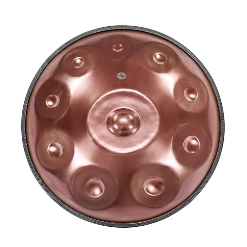 Handpan Steel Drum Instrument 440Hz 10 Notes in D Minor 22inches Handmade, Percussion Instrument