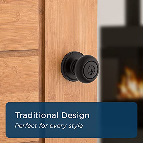 Weiser Troy Matte Black Front Door Knob with Lock and Key, Exterior/Interior Door Handles with Lock, Keyed Entry Door Knobs for Front Door, Bedroom, Bathroom & Office, Traditional Home Décor by Weiser - Image 3