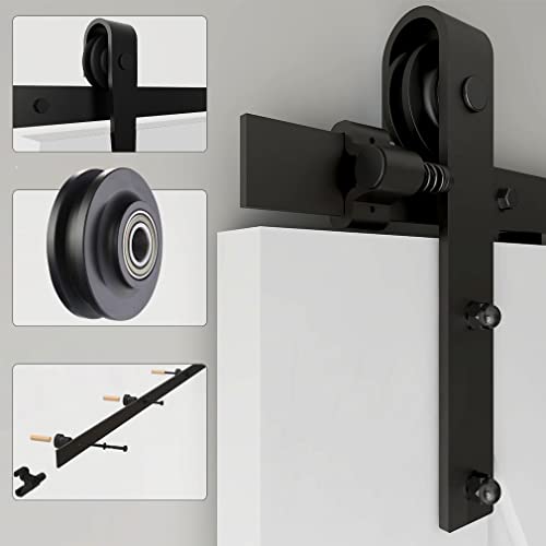 Ltiyitl 6.6Ft Heavy Duty Sturdy Sliding Barn Door Hardware Kit For Single Door - Smoothly And Quietly -Easy To Install, Fit 36"-40" Wide Door（J Shape Hanger)… #TOP4