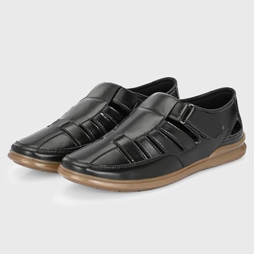 Image of Centrino Men's Fisherman Sandals | Stylish Closed-Toe Design | Soft Cushioned Footbed | Genuine-Look Upper | Comfortable for Daily & Outdoor Wear (9489)