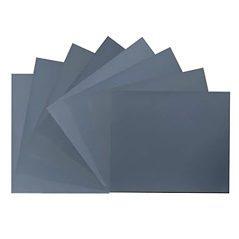 Color Zebra Waterproof Abrasive Paper Grit - 600/1000/1500/2000. Pack Of 08 Sheets of Latex Silicon Carbide sanding paper (2pcs each Grit) For Wet and Dry Sanding of Metal and Wood