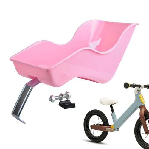 Generisch Asiento de bicicleta para muñecas, fijación para bebé rosa con correa, portabicicletas para peluches, soporte decorativo para juguetes para bicicletas infantiles, para montar y jugar al aire