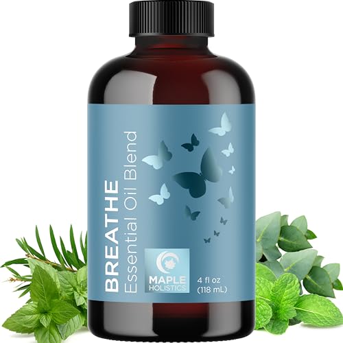 Breathe Blend Essential Oil for Diffuser - Invigorating Breathe Essential Oil Blend with Eucalyptus Peppermint Tea Tree and Mint Essential Oils for Diffusers for Home and Shower Aromatherapy 4oz