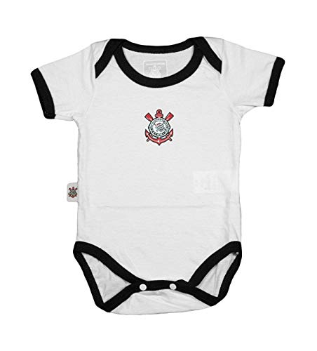 Kit body, shorts e meia Corinthians, Rêve D'or Sport, Bebê Unissex, Branco/Preto, G