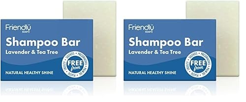 Friendly Soap Handmade Natural Lavender & Tea Tree Shampoo Bar - Antibacterial, Rich, Nourishing 95g (Pack of 2)