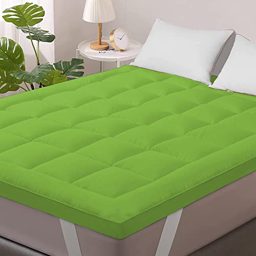 Image of 1200GSM Hollow Fibre Mattress Padding /Topper Mint Green for Single Bed-36 Inch X 72 Inch