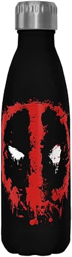 Marvel DeadPool SplatterIcon - Botella de acero inoxidable de 17 onzas