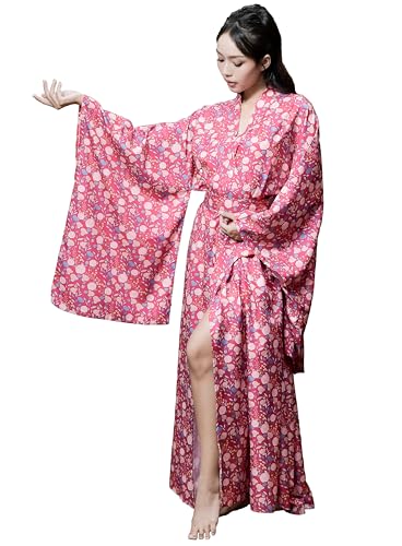 Image of Na'Rak Women's Kimono Robe, Full-Wrap Yukata Style Long Soft Loungewear Luxury Dressing Gown