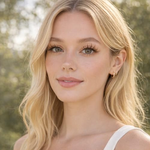 Image of MAYCREATE 10 Pairs Brown Lashes Natural Light Brown False Eyelashes Clear Band Faux 3D Mink False Eyelashes Natural Looking Fluffy Cat Eye Wispy Strip Lashes