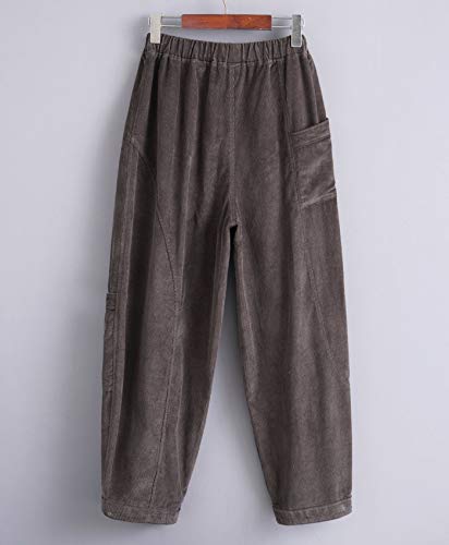 Women's Corduroy Wide Leg Pants with Unique Pockets Bloomers Trousers2