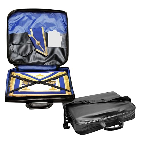 Masonic Apron Carrying Case - Lightweight Soft Black - Imitation Leather - Masonic Regalia Apron Case (Provincial)