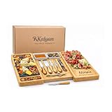 KKALYAN Planche Apero Extensible en Bambou avec Accessoires – Plateau...