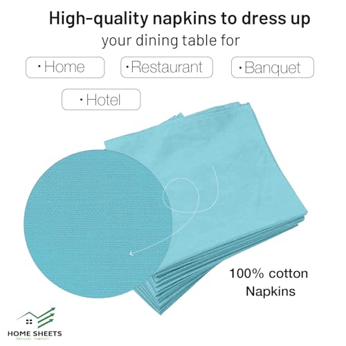 Image of 100% Cotton Dinner Napkins 12x12 Inch, Soft & Durable, Reusable Cloth Napkins for Dining, Events, and Everyday Use (SKU Blue, Set of 50 (12x12))