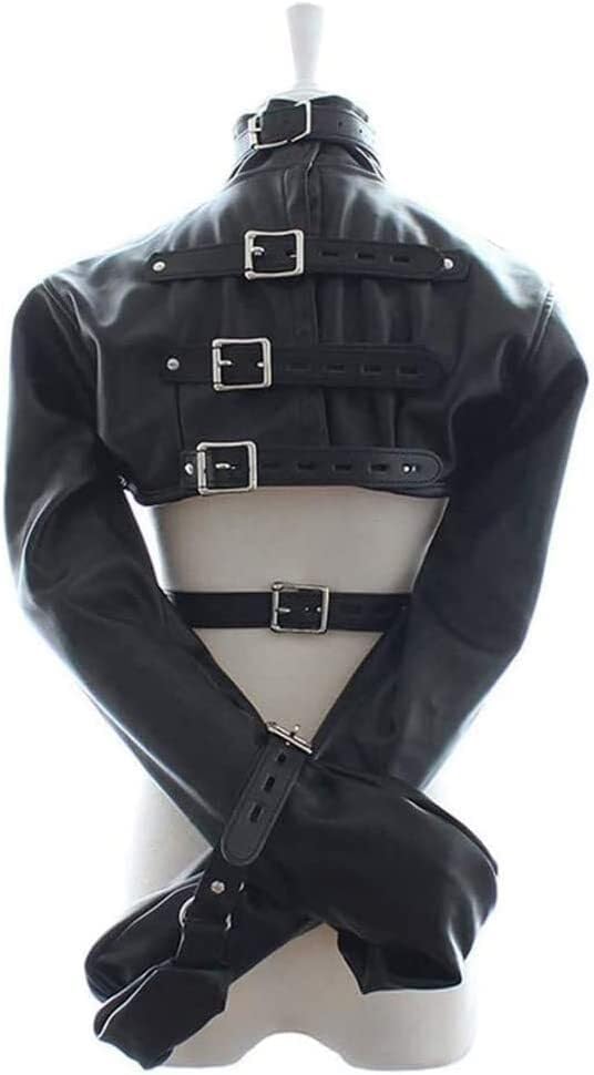 Sexy Femmes PU Cuir Camisole de Force Strict Kinky Fantaisie Droite Veste Fantaisie Costume