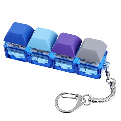 Mabor Tangentbord Fidget Clicker Keyboard Fidget Nyckelring med 4 färger dekompressionsknapp, stresslindrande gåvor för vuxna män och kvinnor för att lindra stress och tid