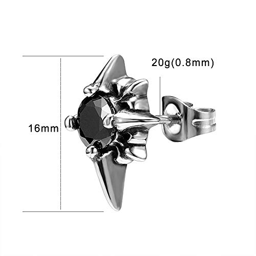 Variety Vintage Punk Surgical Steel Cubic Zircon Stud Earrings for Men Women Hypoallergenic Ear Stud3